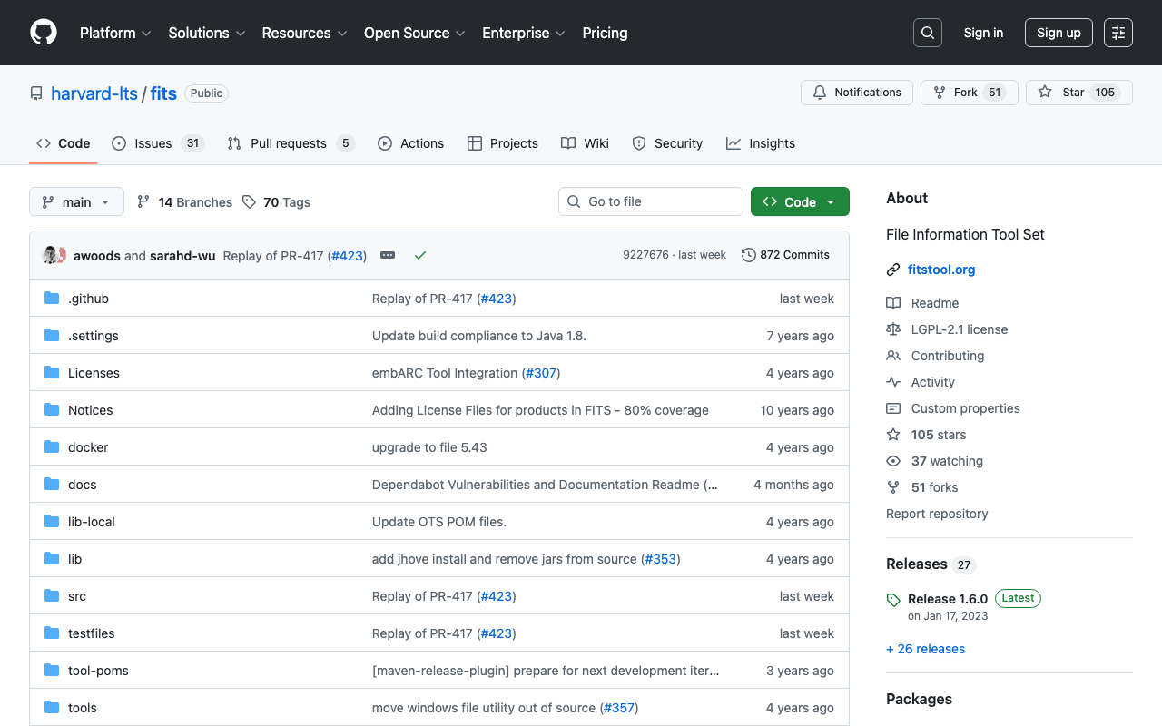 File Information Tool Set (FITS)を試す