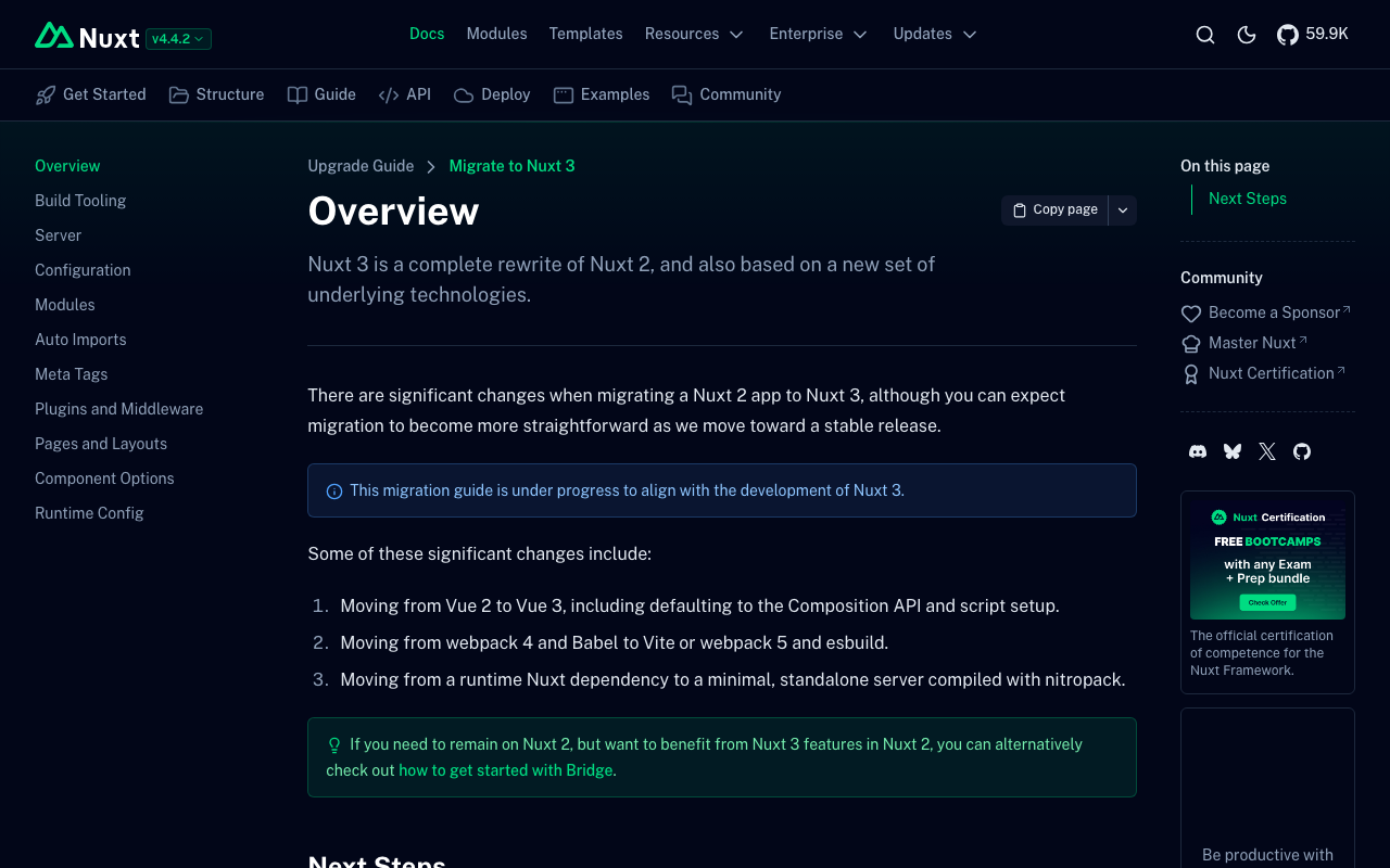Nuxt 3 プロジェクトのパッケージ更新まとめ