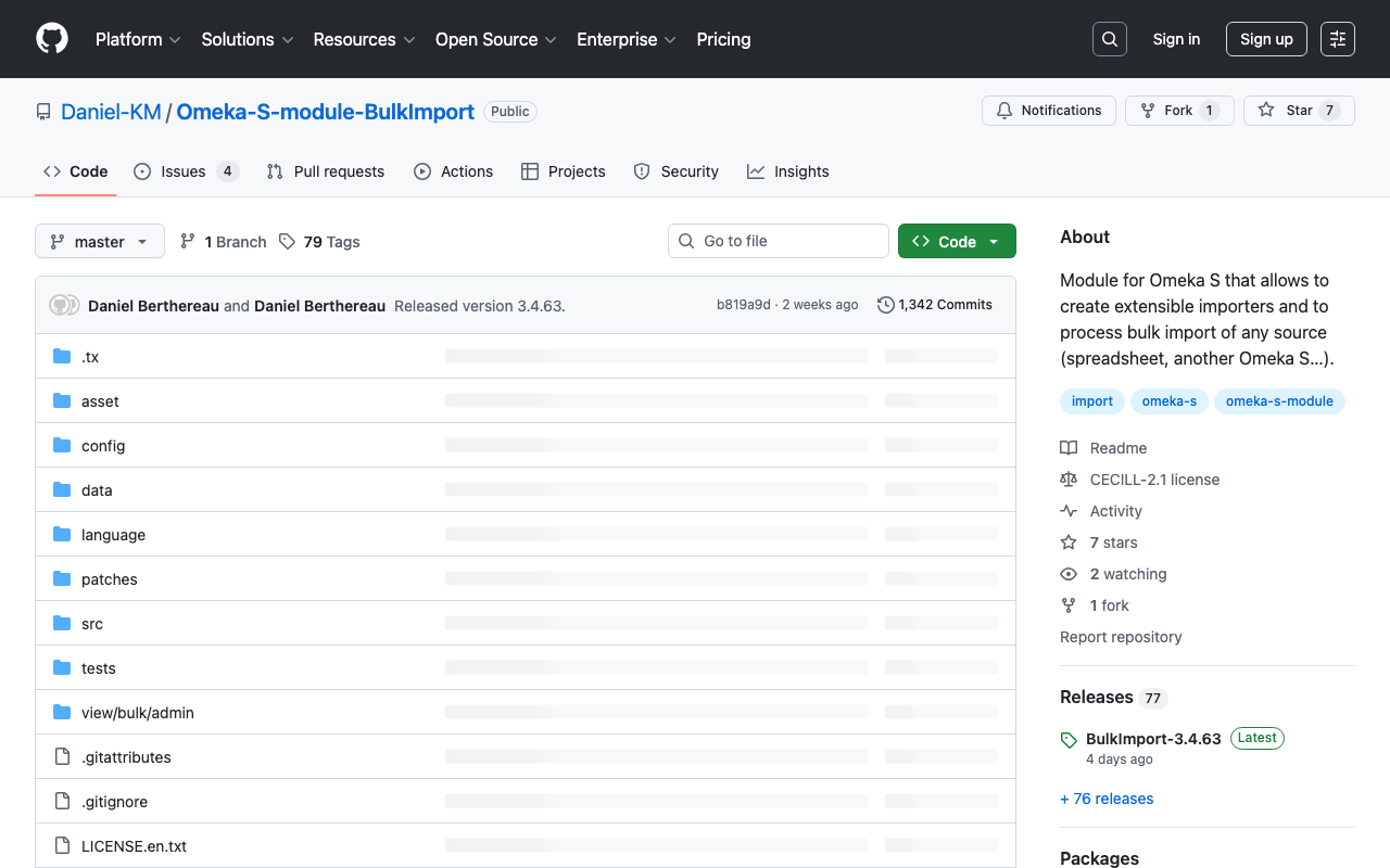 Omeka S Bulk Importの不具合と改善