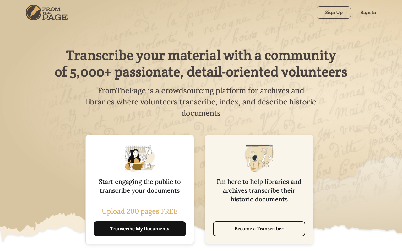 FromThePage：クラウドソーシングで歴史文書を翻刻する