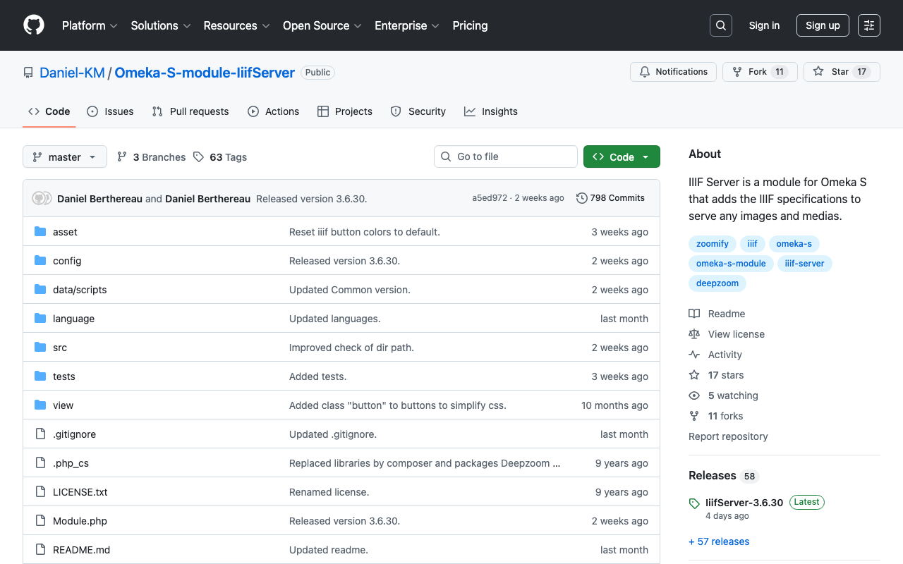 Omeka S IIIF ServerのIIIFマニフェスト（version 2）の出力内容