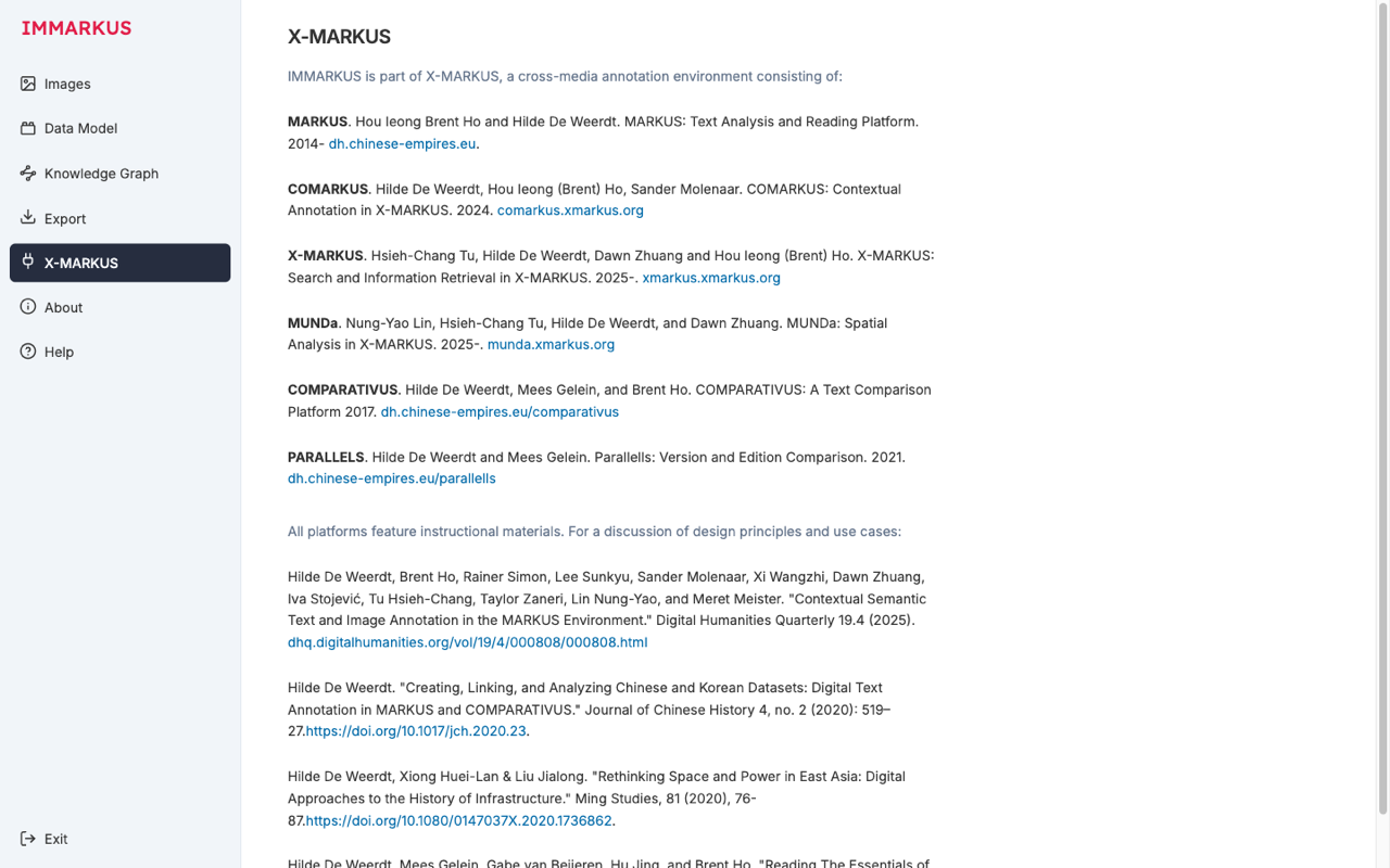 X-MARKUS: an overview of the MARKUS family and a list of cited references