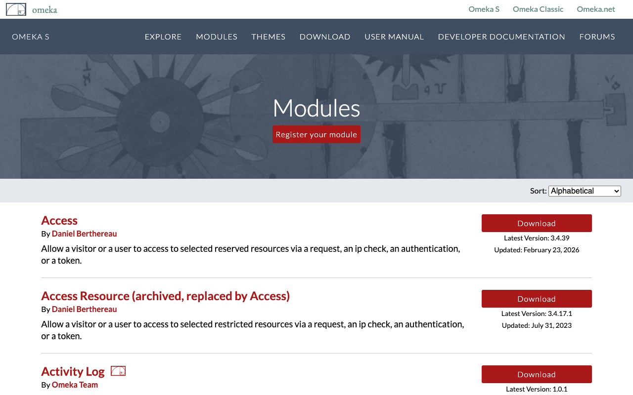 Omeka Sモジュール一覧