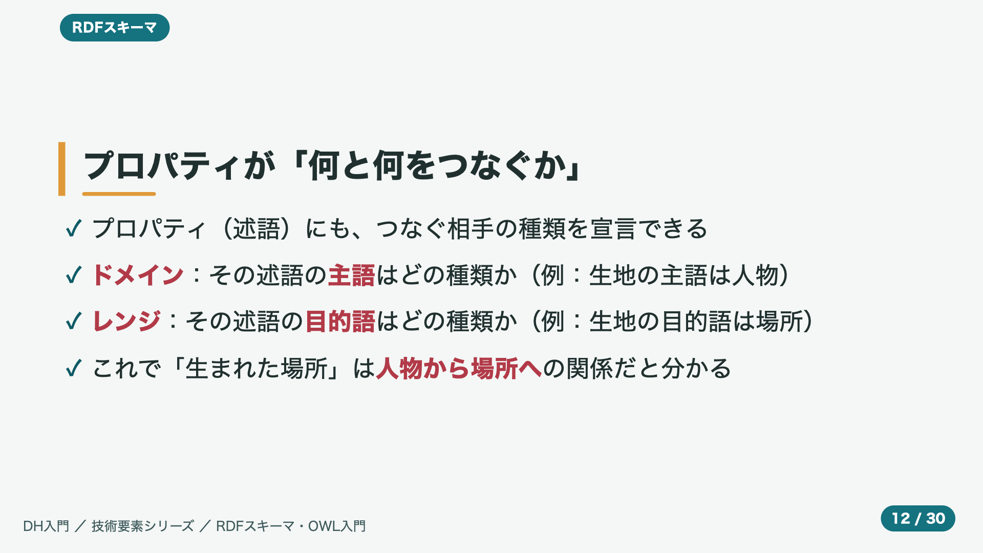 プロパティが「何と何をつなぐか」