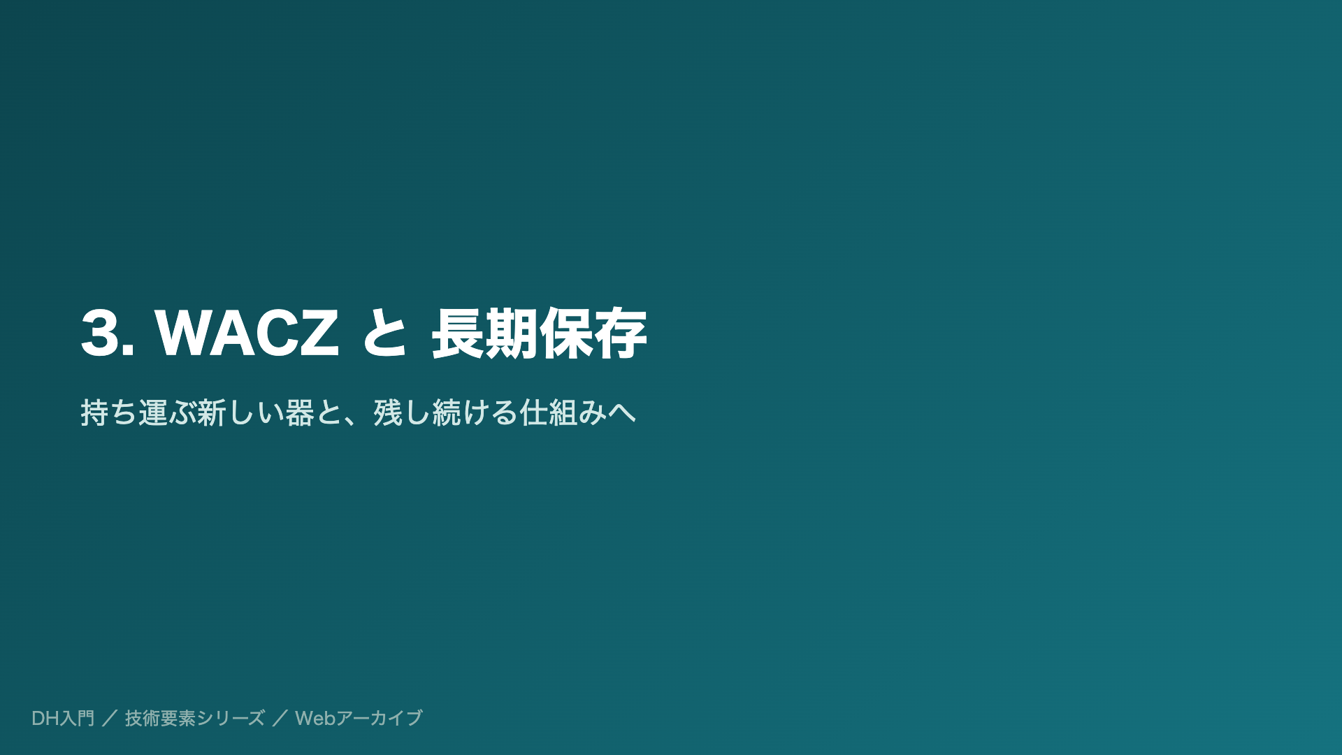 3. WACZ と 長期保存