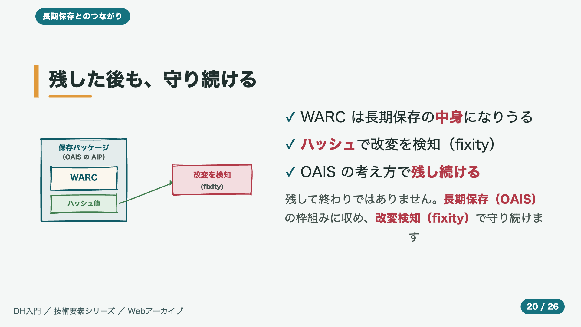 残した後も、守り続ける
